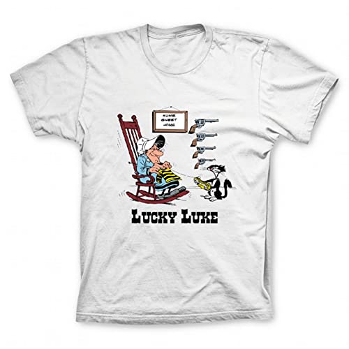 T-shirt Lucky Luke 100% coton Ma Dalton blanc en taille S