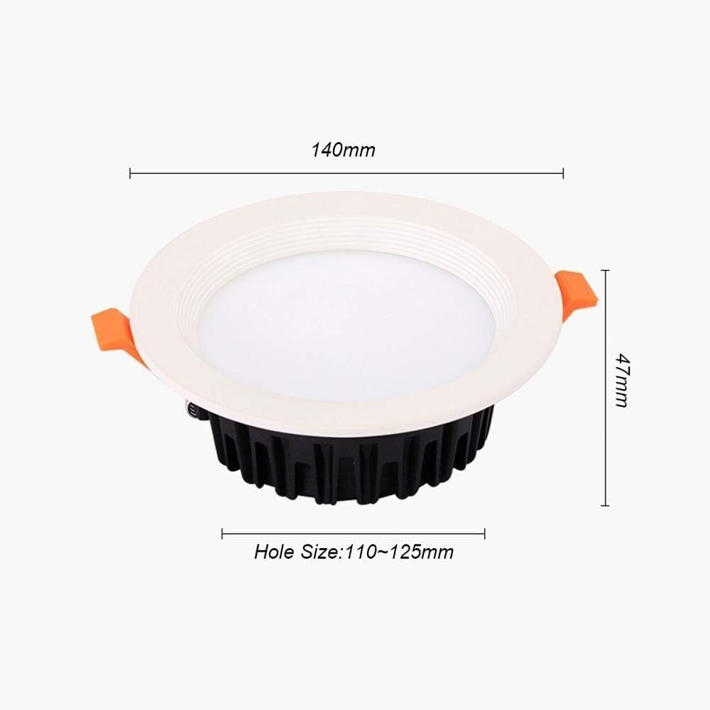 Downlight de interior Luz de techo empotrada resistente Luz empotrada de aluminio fundido a presión Luz de panel redondo Foco Adecuado for iluminación interior y exterior de dormitorio de baño. Lámpar