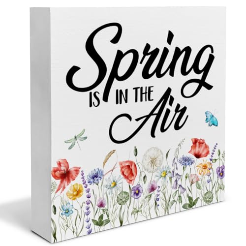Country-Spring-Wood-Sign-Flower-Spring-Home-Decor-Indoor-for-Desk-Table-Shelf-5-X-5-Inches Country Spring Wood Sign Flower Spring Home Decor Indoor for Desk Table Shelf 5 X 5 Inches