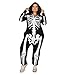 Tipsy Elves Halloween Skeleton Costume for Women - Comfy Easy Adult Onesie Jumpsuit - Front and Back Print with Zip Up Mask - Women's White Skeleton Jumpsuit Halloween Costume Size Medium