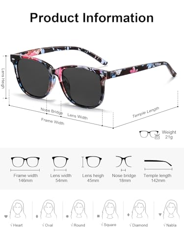 Wzerry Sunglasses for Women Polarized, Sun Glasses Vintage Style Trendy Round UV400 Protection Lens3