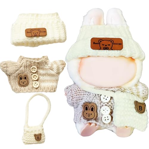 Labobo, set da 3 pezzi, camicetta a righe con bottoni e cappuccio bianco, abbigliamento creativo per bambole per bambini 8-14 anni, accessori per personaggi giocattolo, costume da gioco di ruolo