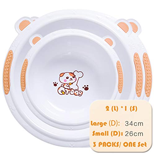 Lemonkid® Toddler Cartoon Washbasin,Daily Basins Feet Pots Large Laundry Tub For Children With Cute Animals, Set of 3 Dog 34x11cm/13.38x4.33