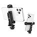 Kaitezenz Cell Phone Tripod Mount, Universal Tripod Phone Mount with 2 Cold Shoes, 360° Rotates 180° Tilts Camera Hot Shoe Phone Mount Smartphone Tripod Holder Adapter for iPhone Samsung All Phone