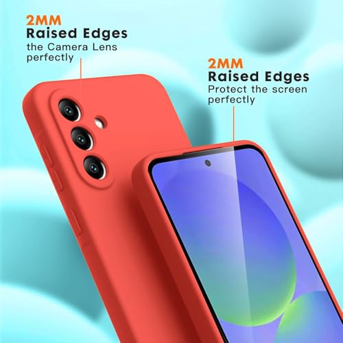Image of DIZORO Microfiber Candy Cover for Samsung Galaxy F36 5G Full Camera Protection Premium Liquid Silicon Case Flexible Bumper Case for Samsung Galaxy F36 5G Coral