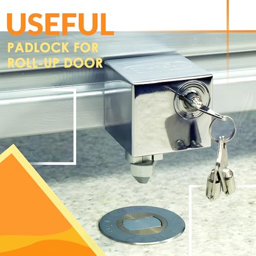 DOJA Barcelona | Garagentor Schloss | 1 Vorhängeschloss mit Schlüssel | Rolltor Schloss mit Harpunenstift | Sicherheit | Metalltür, Türschloss, Rollläden, Jalousien Sicherung Garagentor Schloss