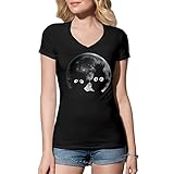 Shadow Puppets Moon Bert Ernie Damen V-Ausschnitt T-Shirt