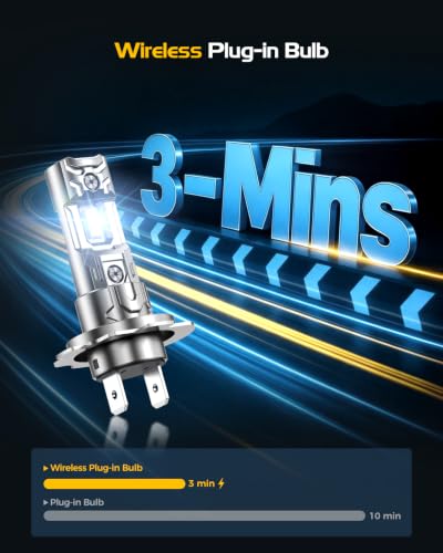 Image of H7 Light Bulbs, 68000LM 9X Ultra Brightness h7 Lights, 6500K Cool White Bulbs, Real 1:1 Mini Size Plug and Play, IP68 Waterproof, Pack of 2