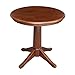 International Concepts 30" Round Top Pedestal Table-28.9" H Dining Table, Espresso