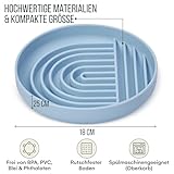 Happilax Antischlingnapf für Hunde – Silikon-Futternapf für langsames Fressen – Fördert Verdauung & mentale Stimulation – Sicher & leicht zu reinigen – 25x4x18 cm, Blau