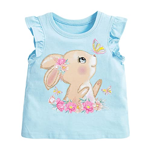 Image of Girls Graphic T Shirts 3 Pack 100% Cotton Short Sleeve Tees for Toddler Little Big Girls Cute Printed Casual Summer Tops