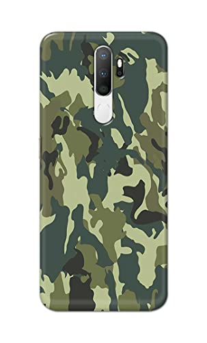 Image of Printed Hard Back Cover Case for Oppo A5 2020 | Oppo A9 2020 Back Cover (Green Army Camouflage) -1803