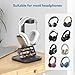 KDD Dual Headphone Stand for Desk - Rotatable Headset Hanger with Phone Holder - Removable Non-Slip Base for Gamers Desktop Accessories
