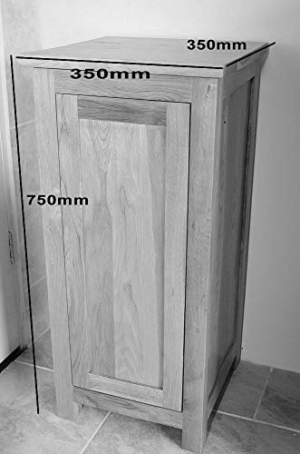 Oak Laundry Bin with Hydraulic Damper | Oak Laundry Basket H75 x D35 x W35cm - Image 5