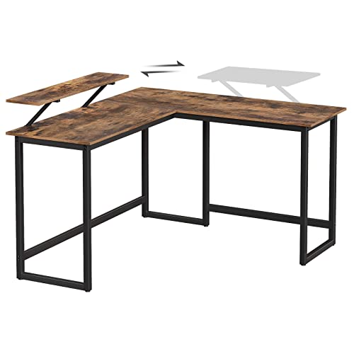 Vasagle L-Shaped Computer Desk, Industrial Workstation For Home Office Study Writing And Gaming, Space-Saving, Easy Assembly, 55.1”D X 51.2”W, Rustic Brown #TOP5