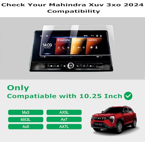 Image of OHAYO Military Strength Car Display Screen Protector for Mahindra XUV 3XO 2024 | Non-Glass Non-Tempered Display Guard | 9H Hardness Scratch Resistant Protection | Edge-to-Edge Coverage | Bubble-Free Easy Installation | Ultra HD Clear Finish | Includes Installation Kit