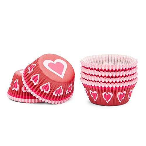 Valentine's Cupcake Dessert Liners, Pink And Red Heart Muffin Cups (3 Designs, 450 Pack) #TOP7