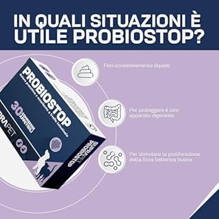 Suprapet Probiostop Probiotici Cane e Gatto 30 compresse - Contrasta la Diarrea ed i Disturbi della Digestione - Supporto per Flora Batterica dell'Intestino