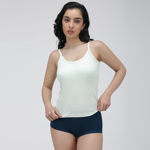 Image of Amul Comfy Pack of 3 Pure Cotton Soft Light Weight Solid Women Camisole(Assorted Colours May Vary)