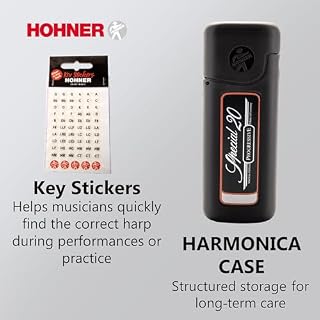 Hohner Special 20 Harmonica – Key of C Bundle with Key Stickers, Plastic Case, Instructional Manual, and Austin Bazaar Polishing Cloth - Les Beatles, Paul McCartney, John Lennon, RIngo Starr, George Harrison Hohner Special 20 Harmonica - Key of C Bundle with Key Stickers, Plastic Case, Instructional Manual, and Austin Bazaar Polishing Cloth – Image 4