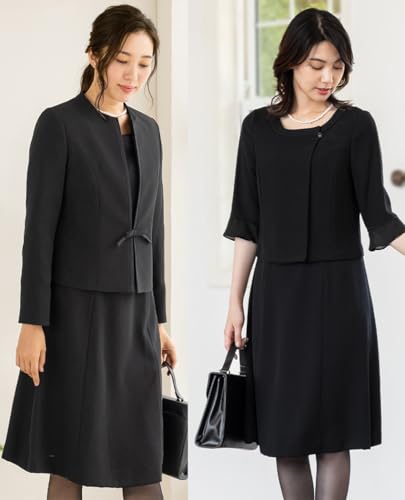 [アッドルージュ] 喪服 レディース 夏 ワンピース ジャケット 洗える 礼服 ブラックフォーマル 前開き m5239 2枚目