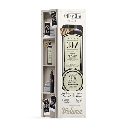 American Crew Set de Regalo Duo Boost, con el Champú Pre-Styling Cleanser 250ml, y los Polvos Boost Powder 10g, Set Voluminizador para Hombres, Ideal para Cabello Fino