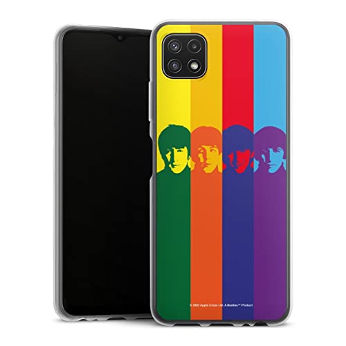 DeinDesign Coque en Silicone Compatible avec Samsung Galaxy A22 5G Etui Silicone Coque Souple Arc-en-Ciel The Beatles Bande - Les Beatles, Paul McCartney, John Lennon, RIngo Starr, George Harrison DeinDesign Coque en Silicone Compatible avec Samsung Galaxy A22 5G Etui Silicone Coque Souple Arc-en-Ciel The Beatles Bande