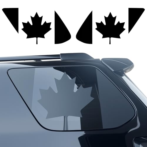 Image of 2PCS Rear Window Decals for 2010-2024 Toyota 4Runner 5th Gen Back Window Glass Side CA Flag Sticker for 4 Runner Exterior Accessories Matte Black(Canadian Flag)