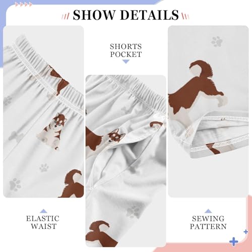 Boys' Pants Siberian Husky Dogs Long Bottoms Jogger Pants Elastic Waist Trousers with Pockets S-XL4