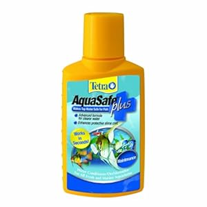 Tetra Fish Tank Water Conditioner and Dechlorinator, Aquasafe Plus, Fresh Water and Marine Aquariums 33.8-Ounce