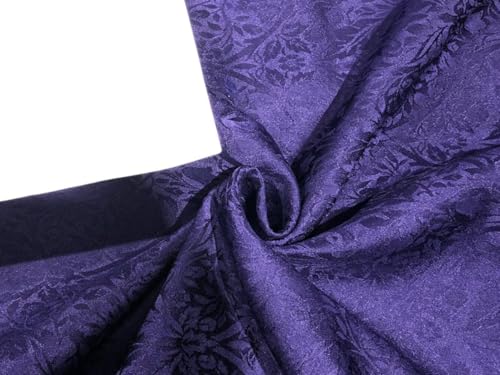 Tissu jacquard taffetas soie violet pour coudre vos robes de soirée