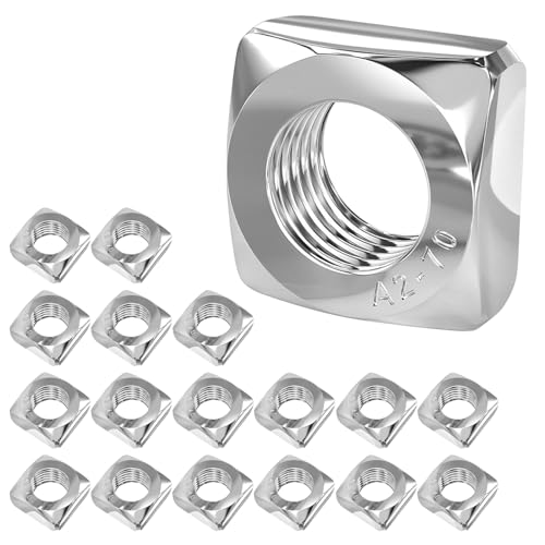 Qrity 20 Piezas Tuerca Cuadrada M6 x 10 mm x 5 mm Acero Inoxidable, Tuercas de Rosca para Reparaciones Hogar, Bricolaje, Muebles y Mecánica