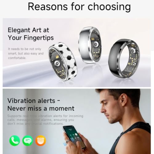 Image of Smart Ring with Gesture Control for Video Scrolling & Camera Remote Shutter, Fitness Tracker Ring with Heart Rate Sleep Blood Oxygen Monitor, IP68 Waterproof, No Subscription