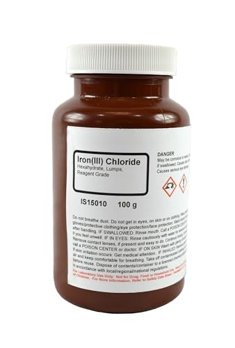 Innovating Science – Iron (III) Chloride 6-Hydrate Reagent Grade 100g – Versatile Compound for Scientific, Industrial, and Research Applications