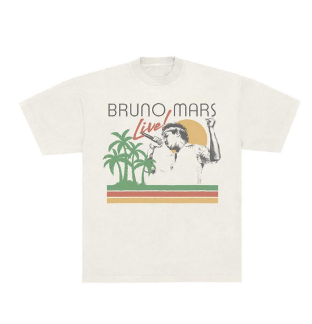 Photo 1 of Bruno Mars Live! T-Shirt, Ivory, Medium