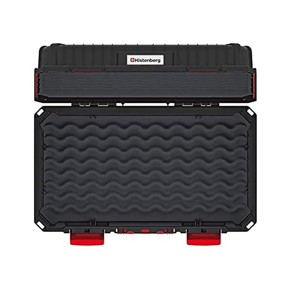 Kistenberg Maschinenkoffer mit Schaumstoff-Einlage für Elektowerkzeuge Werkzeugkoffer (Tragefähigkeit 25 kg, Ergonomischer Handgriffgriff, Kunststoff, schwarz, 585 x 360 x 217 mm) – Bild 5