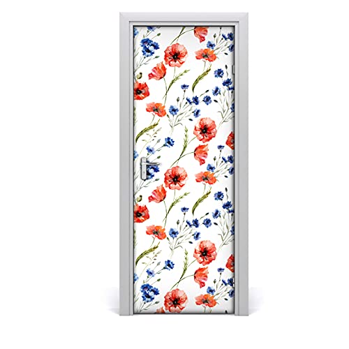 Décoration imperméable pour la porte 77x200cm coquelicots