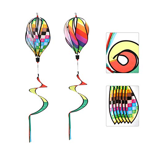 Hemoton 2Pcs Girador de Vento Natal Natal Pendurado Espiral Colorido Moinho de Vento Arco-Íris Balão