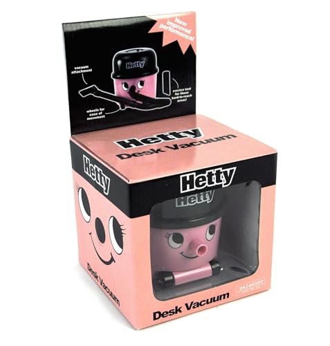 Hetty Hoover Desk Vacuum - Officially Licensed Henry Hoover Pink Mini Computer and Keyboard Cleaner Portable Lightweight Desk Tidy Novelty Stocking Stuffer | Paladone