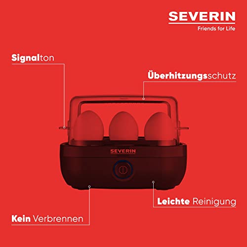 SEVERIN Eierkocher für 6 Eier mit elektronischer Kochzeitüberwachung, inkl. Messbecher mit Eierstecher, Eier Kocher für ideale Härtestufe, schwarz, 420 W, EK 3166 – Bild 5