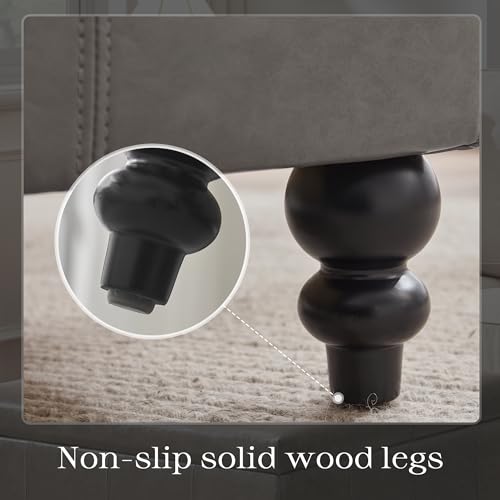 HUIMO Square Leather Storage Ottoman,Ottoman Coffee Table with Storage,Oversized Ottoman,Black Tufted Storage Ottoman for Living Room (Taupe)