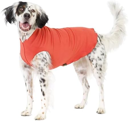 Goldpaw Stretch Fleece Dog Sweater - with Spandex for 4-Way Stretch - Soft, Comfortable Dog Coat - Machine Washable - Made in the USA - Paprika - Size 12
