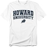 LOGOVISION Howard University Arch Logo Secondary Unisex Adult T Shirt, White, Large