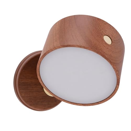 Lámpara de pared de madera sólida recargable con LED táctil miniatura 4