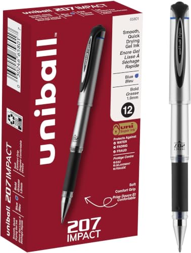 Image of Uniball 207 Impact Gel Pens - 1.0mm Bold Point Pens - School and Office Supplies (Pack of 144)