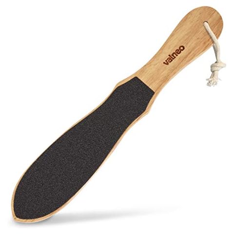 Valneo Hard Skin Remover Foot File for Men & Women - Foot Scraper with Natural Rubber & Wood Handle - Dead Skin & Callus Remover for Soft and Delicate Feet Cover