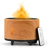 SunRuck アロマディフューザー アロマ加湿器 ファイヤー・ミスト 焚き火風 LEDライト 8色 木目調 卓上 超音波式 SR-FAH020-NW