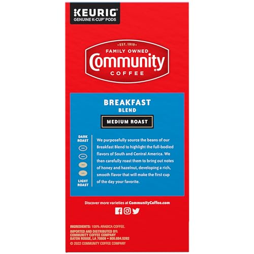 Image of Community Coffee Breakfast Blend, Medium Roast, Single-Serve Keurig K-Cup Pods, 32 Count (Pack of 4)