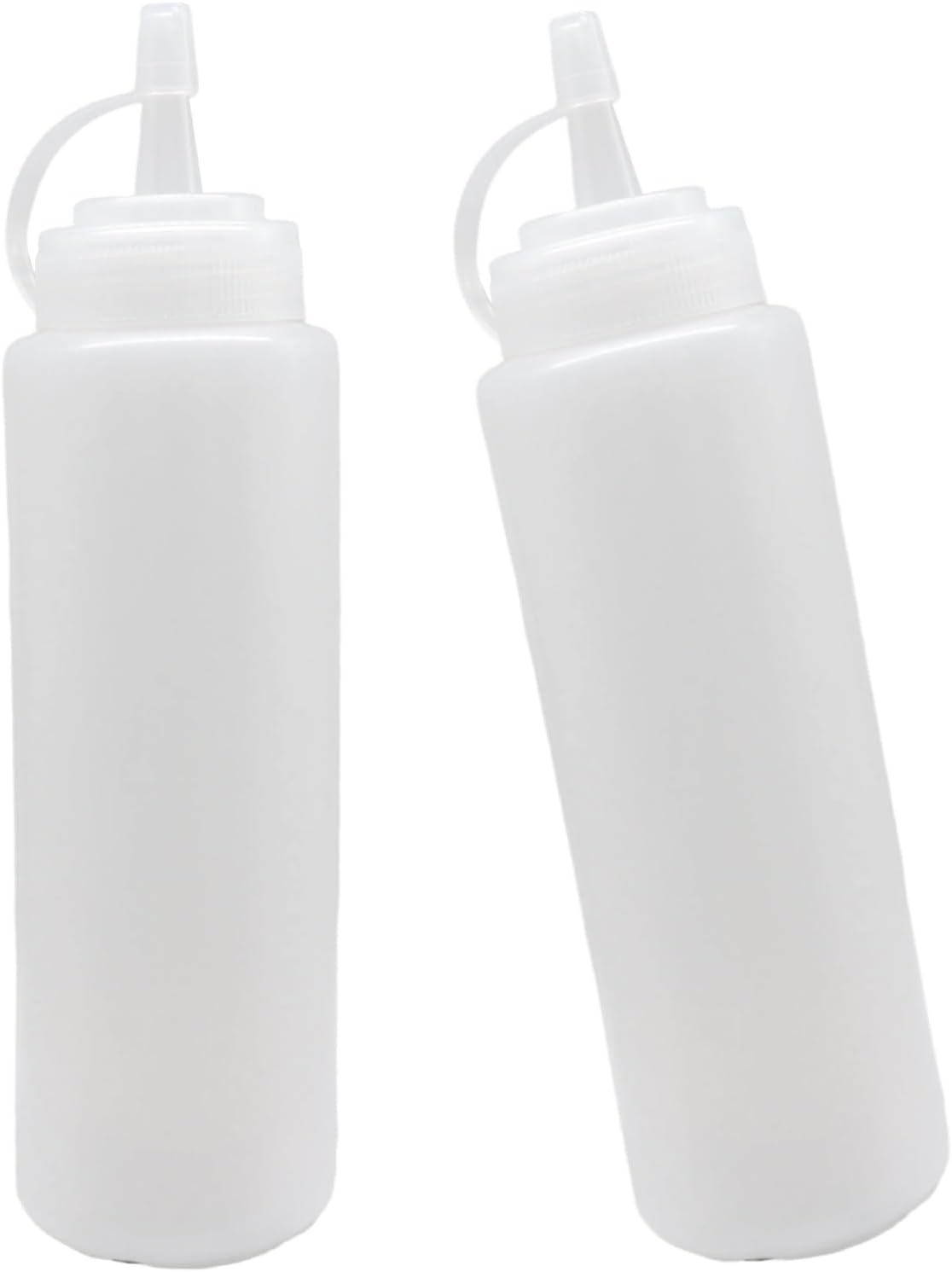 2 Pack 32oz Squeeze Bottles, Plastic Squirt Bottles Set with Leak-Proof Caps for Sauces, Ketchup, Mustard & Dressings(White)