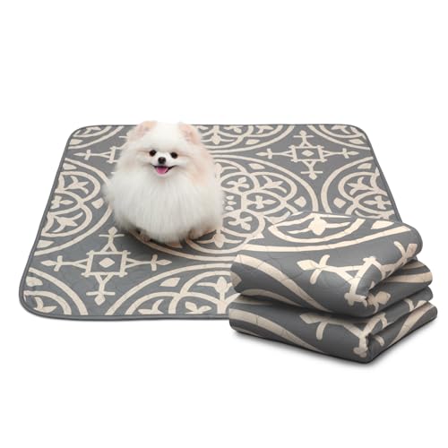 Image of Paw Inspired Designer Medallion Print Dog Pads, 36 inch x 36 inch Size, 2 Pack | Premium Style Washable Pee Pads, Reusable Puppy Pads, Waterproof Mat, Leakproof, Non-Slip Liner for Potty Training, Whelping